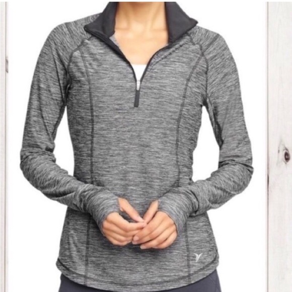 old navy activewear long sleeve gray quarter zip size small - Picture 2 of 7